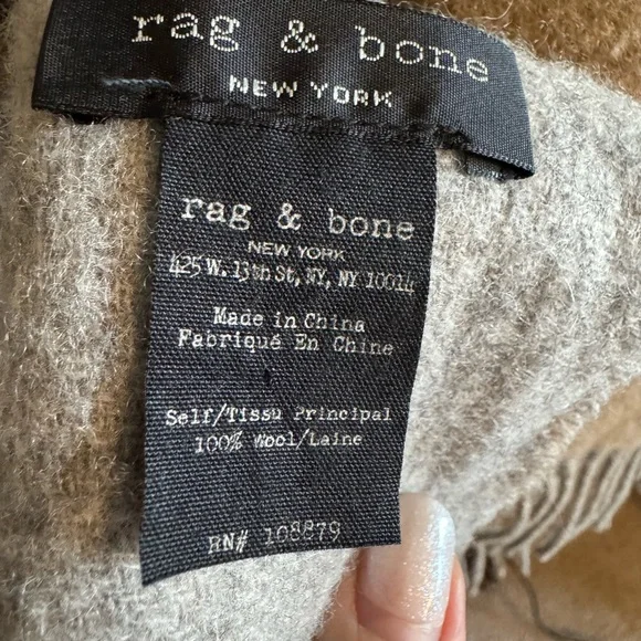 Rag & Bone Beige and Gray Wool Poncho - Picture 3 of 5